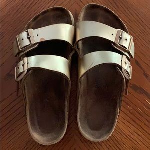 Birkenstock gold sandals size 36